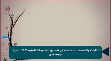 الكليات والمعاهد المعتمدة في تنسيق الدبلومات الفنية 2025.. تعرف عليها الآن